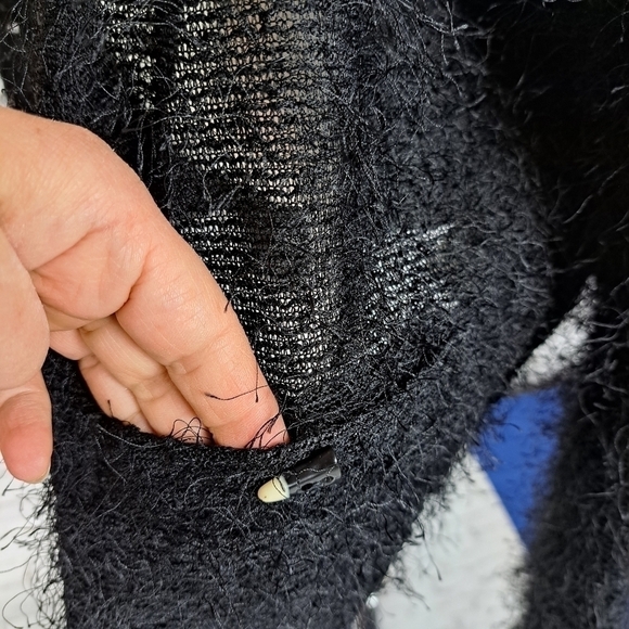 JAMIE Sadock Black Fuzzy Eylash Cardigan Sweater - Picture 7 of 13